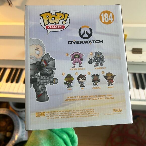 Funko Pop 8" Overwatch 184 Reinhardt Vinyl Figure in Black and Gray - Picture 9 of 13